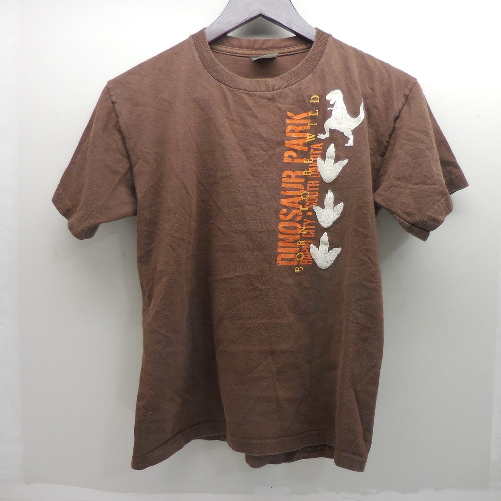 Prairie Mountain Dinosaur Park Rapid City SD T-Shirt Brown Youth 14/16 USA Made
